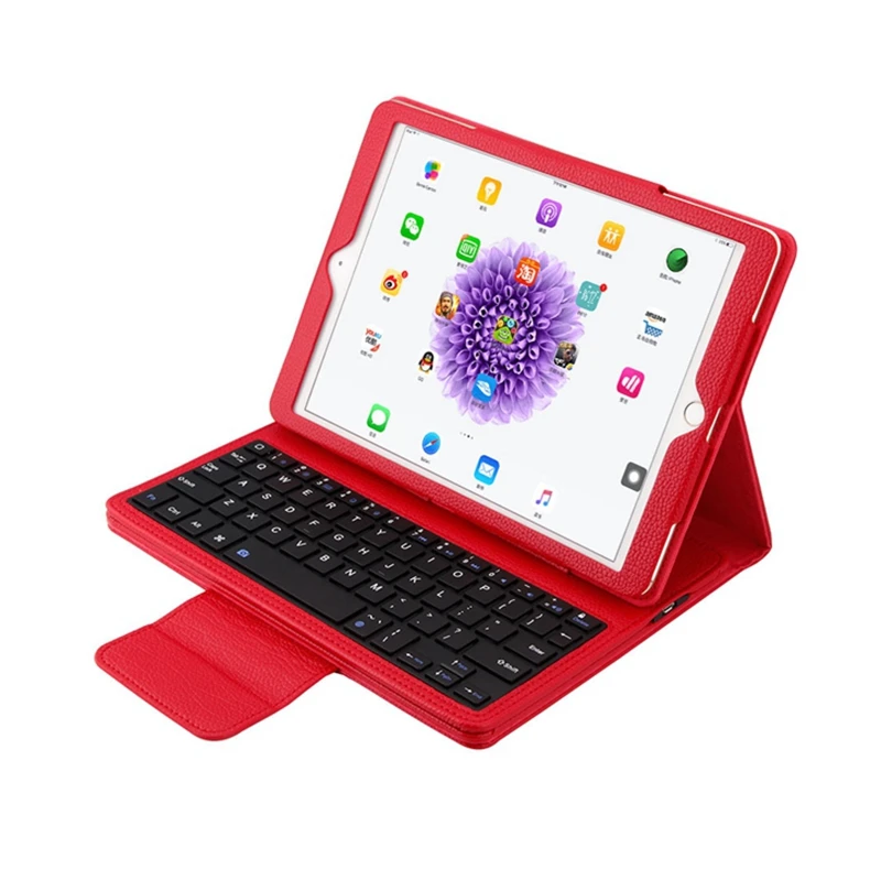 Красный Для iPad Pro 9,7 беспроводной Bluetooth клавиатура чехол для iPad Pro 9,7() Съемный Планшет Флип кожаный чехол подставка+ стилус - Цвет: Красный