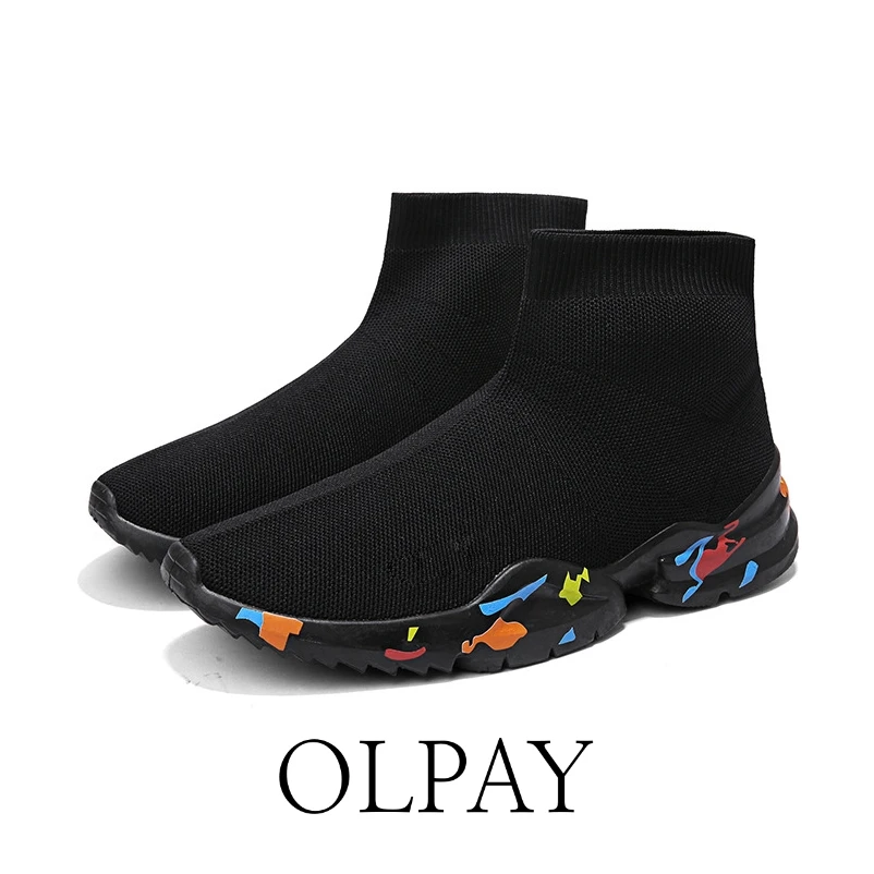 OLPAY/кроссовки для женщин и мужчин трикотажные Дышащие носки женские ботинки с