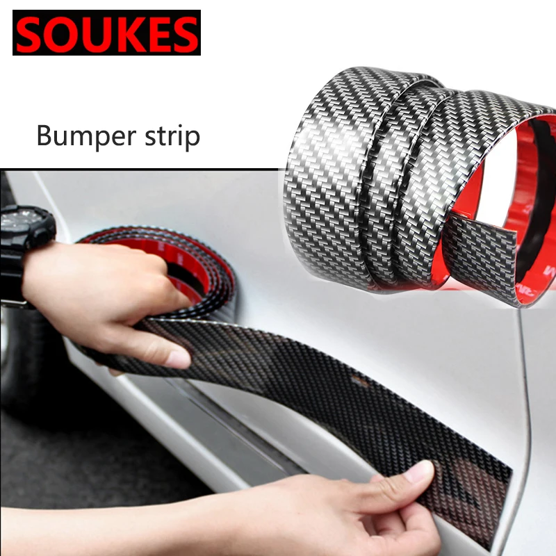 

50cm Car Carbon Fiber Rubber Door Sill Protector Sticker For Suzuki Grand Vitara Swift SX4 Mitsubishi ASX Audi A 4 b6 Fiat 500