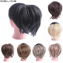 купить✲ DELICE Девушки Эластичная резиновая лента Donut Chignon Натуральный черный синтетический Прямой Лучший!