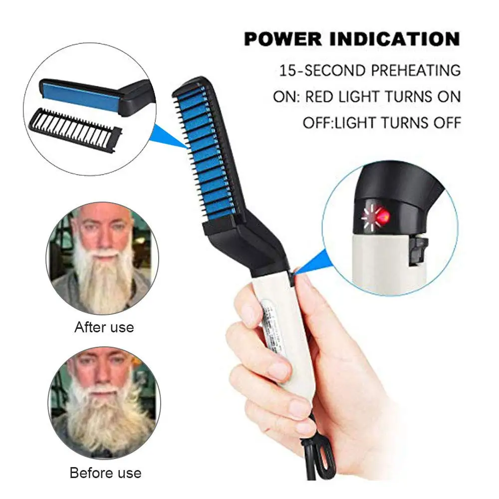 men Beard Hair Straightener Brush (6)