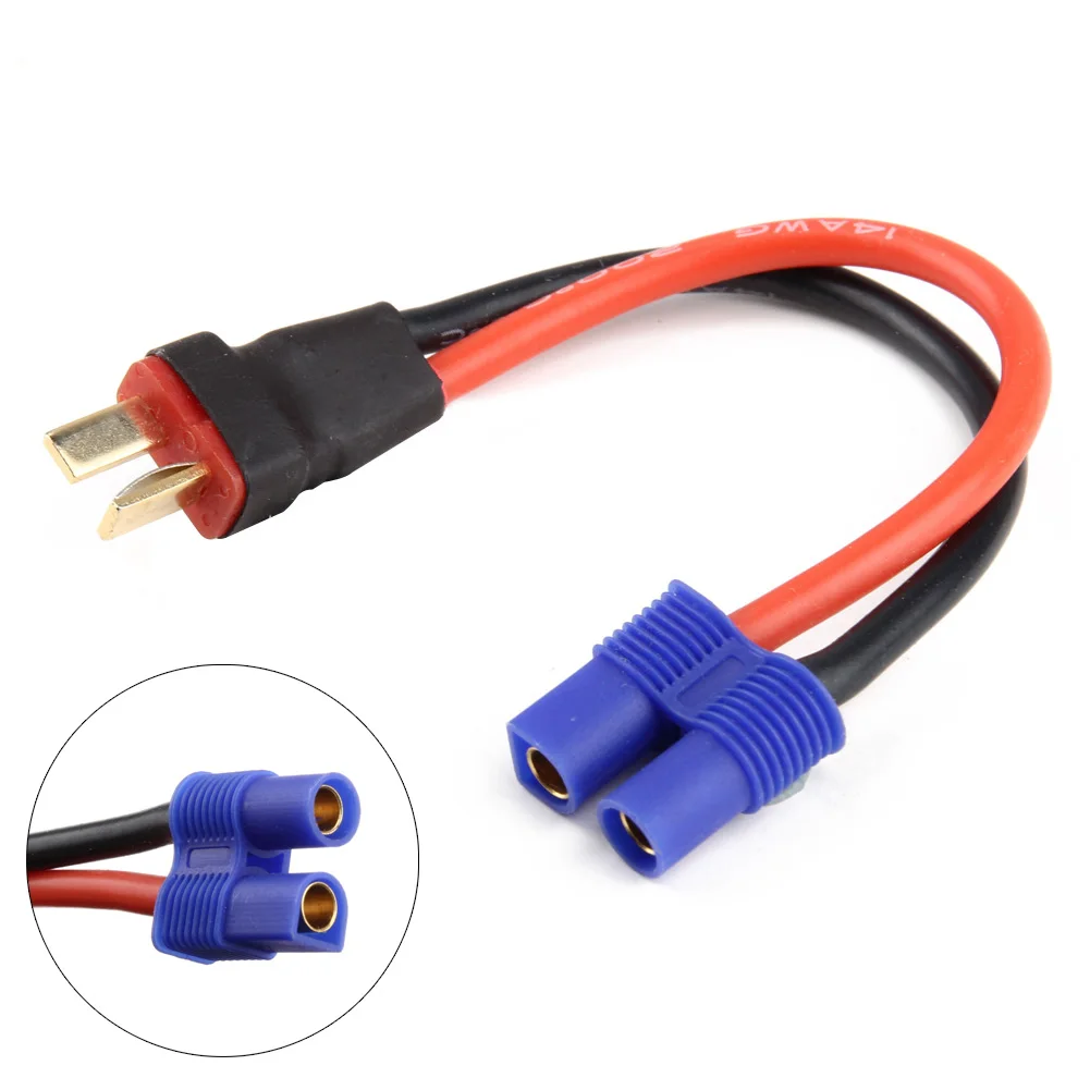 

EC3 Female to T-Plug Deans Male Power Charge Adapter with 12AWG 100mm Wire for RC @ZJF