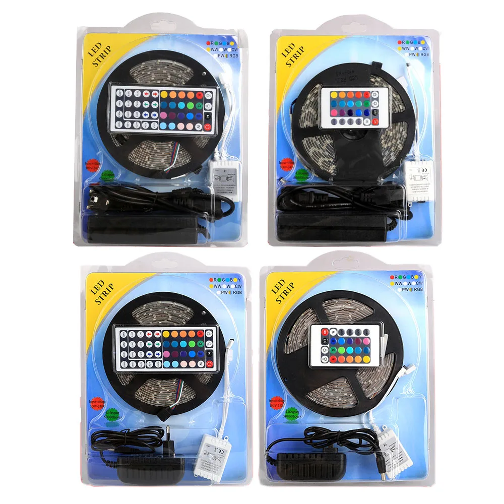 

BSOD Led Strip Light SMD5050 SMD2835 RGB Tape Diode Ribbon Waterproof with Led Controller Remote + 5A Adapter 2A Adapter
