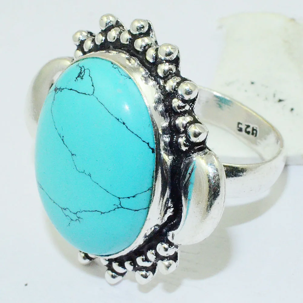 

Turquois Ring Silver Overlay over Copper , Size: 7.5 , R0935