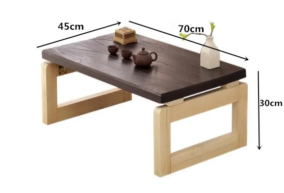 Винтаж деревянный стол складной ноги прямоугольник Гостиная мебель Азиатский Античная Стиль длинные Bench низкая Кофе складной стол деревянный - Цвет: 70x45x30cm