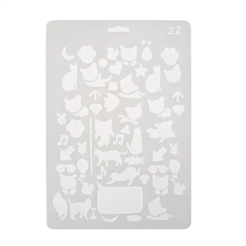 

Cute Cat Drawing Template Ruler Hollow Drafting Ruler Stamp Stencil Kids Student DIY Crafts Photo Album Drawing Painting Tools