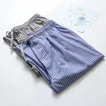 Весна Лето Плюс Размер домашние брюки пары Повседневная Пижама клетчатая брюки мужские длинные пижамные брюки мужские хлопок брюки