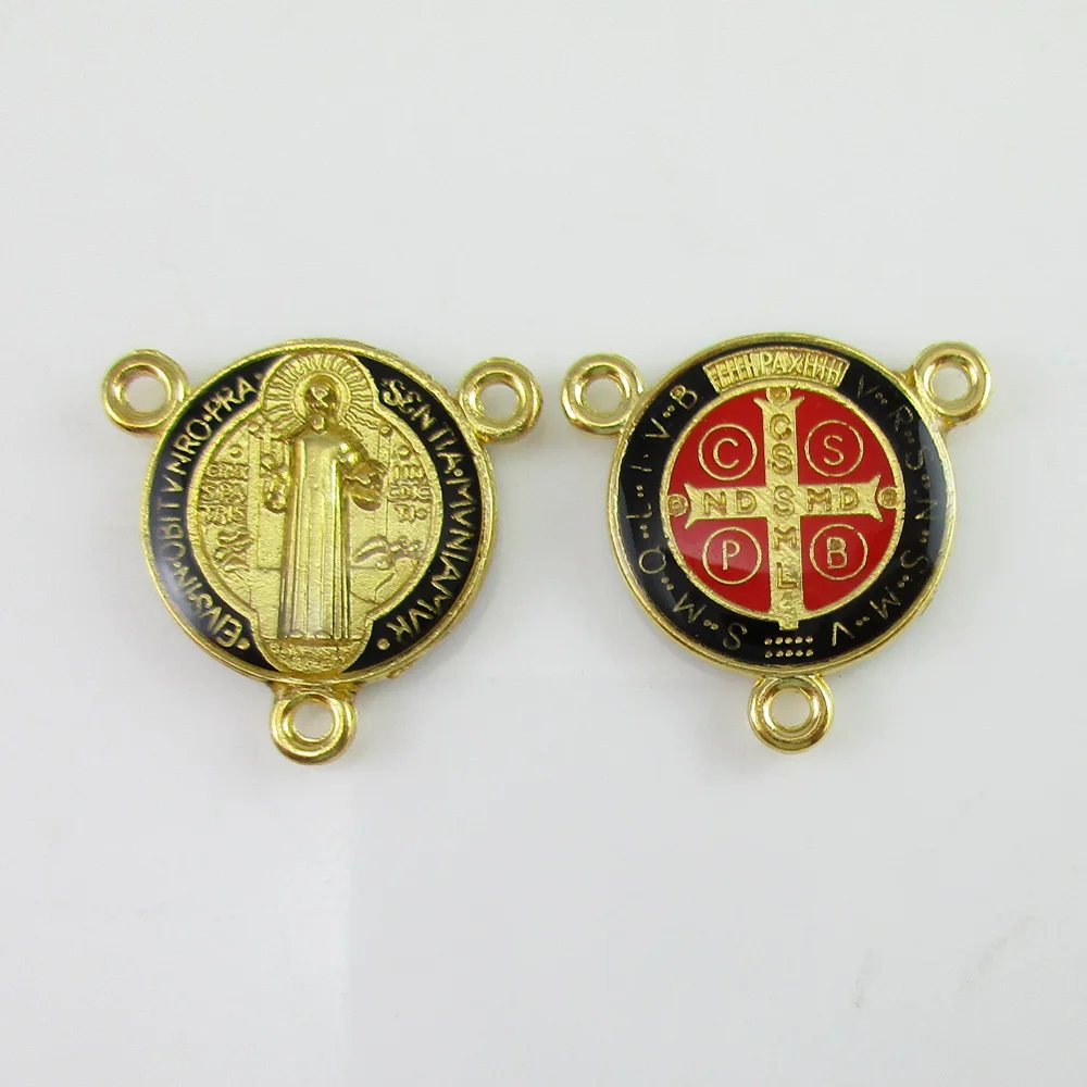

50pcs of 0.8 Inch Epoxy Round Saint Benedict Medal Centerpieces