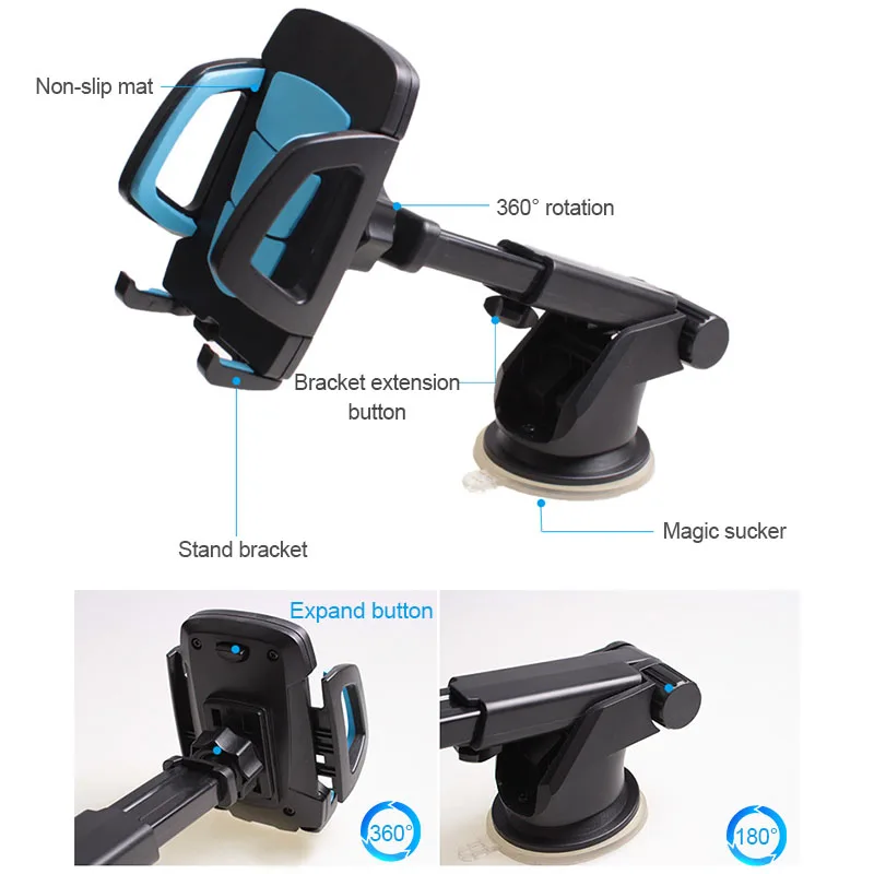 

Car Phone Instrument Panel Universal Bracket Air Outlet Clip Suction Cup Holder Stand Accessories Buckle GPS Auto Vihecle