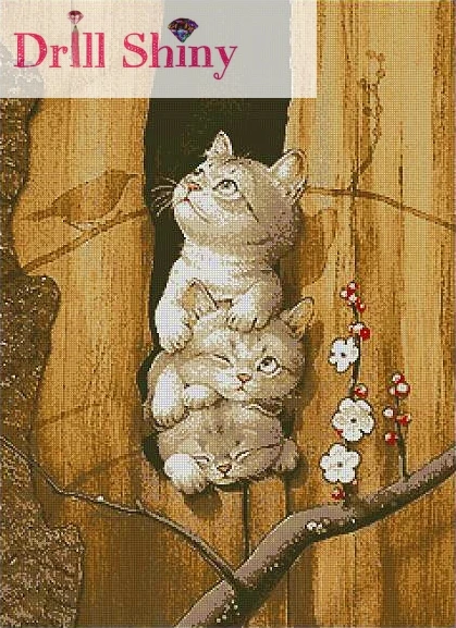 

CNA 5D DIY Diamond Painting Animal Lovely Cat 3D Cross Stitch Full Square Rhinestone Embroidery Paintings Room Decor Needleworks