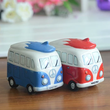 

1Piece 2 Colors Creative Ceramic Camper Van Shaped Money Box Ceramic Bus Piggy Bank Saving Money Box