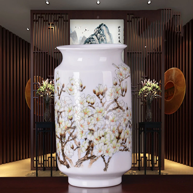 Новое поступление антикварная дзиндечженьская тонкий фарфоровая ваза с цветами и птицами узоры Керамические Настольная Ваза фарфоровая