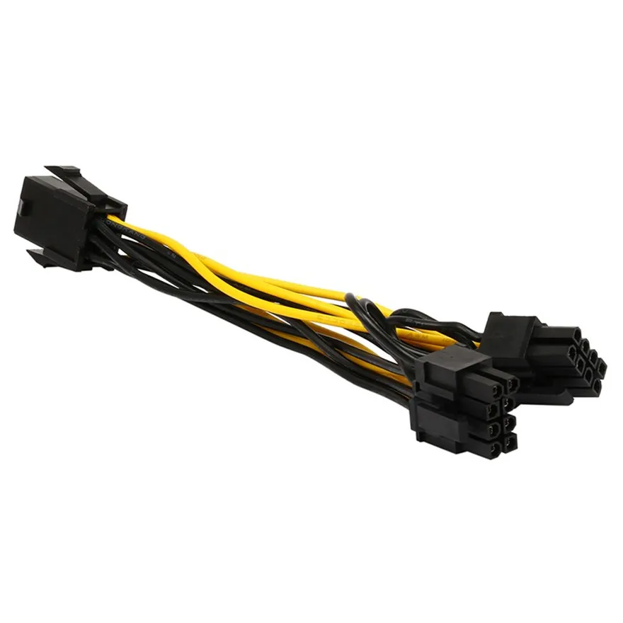 Cheap GPU 6 pin / 8pin 8 pin Female to dual PCI-E PCI Express 8pin ( 6+2 pin ) Male power cable wire For graphics card BTC Miner 20cm 10