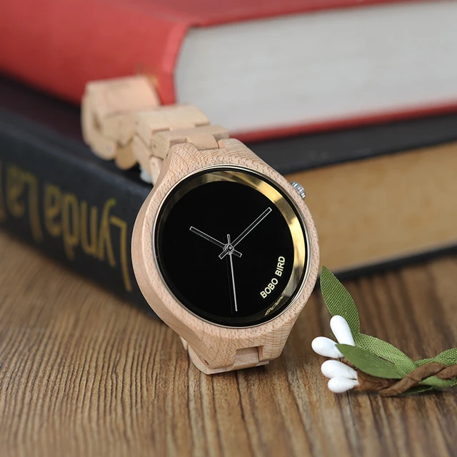 Women Watches BOBO BIRD Elegant Simple Dial Wooden Band Clock Female Fashion Quartz Wristwatch With Wooden Gift Box reloj mujer 3