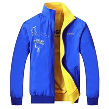 Двусторонняя спортивная куртка для мужчин двойной одежда куртки двойной цвет дизайн ветровка Новинка года ветрозащитный тренажерный зал