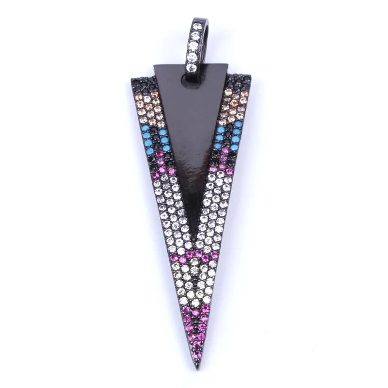 

5pcs/lot Gun black CZ pave arrow charm Pendant for jewelry making necklace design material Rhinestone Crystal Finding wholesale