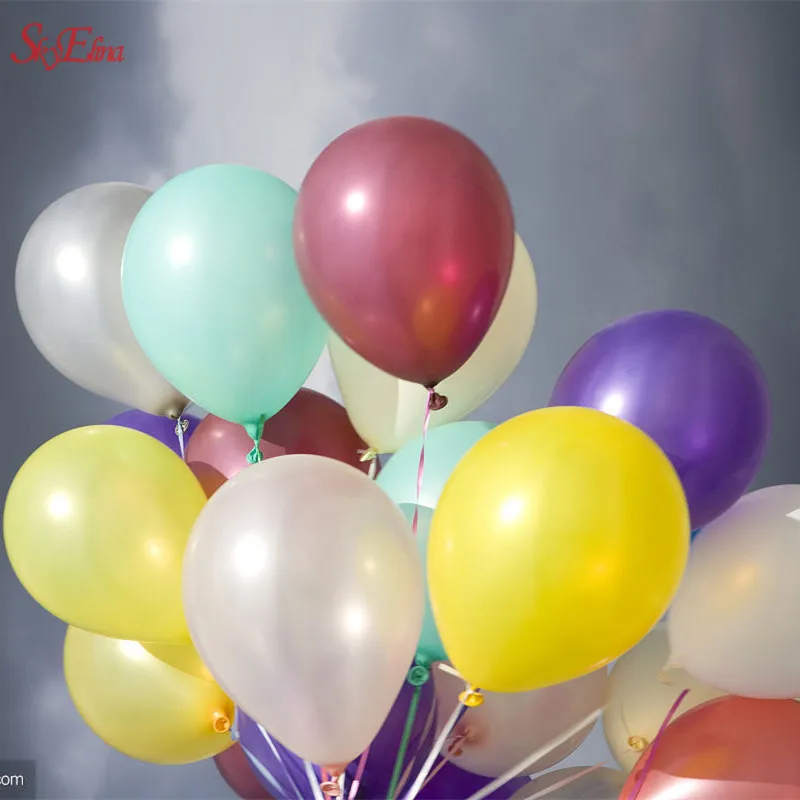 

50stks 10inch 1.2g Wedding Supply Latex Parel Metallic Ballonnen Kleurrijke Party Latex Air Baloon/Ballon 9Z