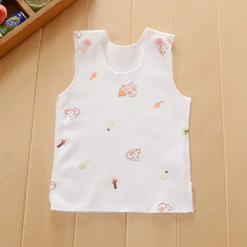 

Newborn baby boy casual t shirts Baby girl summer clothes cotton t-shirt for Baby with animals sleeveless halter tees white