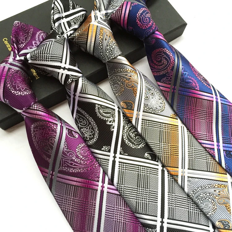 

2017 Classic Design Plaids Ties 8cm Formal Jacquard Woven Necktie for Wedding Business Gravata