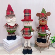 Счастливого Рождества, выдвижная кукла, игрушка, украшение для дома, Рождественский Снеговик, Санта, олень, куклы, вечерние украшения, рождественский подарок