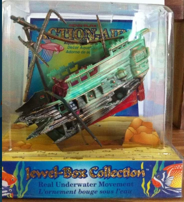 free shipping Aquarium half shipwreck Ornament | Дом и сад