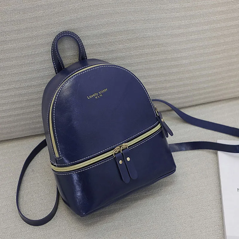 Корейский стиль, женский рюкзак,, повседневная Студенческая мини кожаная сумка, одноцветные рюкзаки, школьная сумка для девочек, подарок, сумки через плечо, XA280H - Цвет: Blue