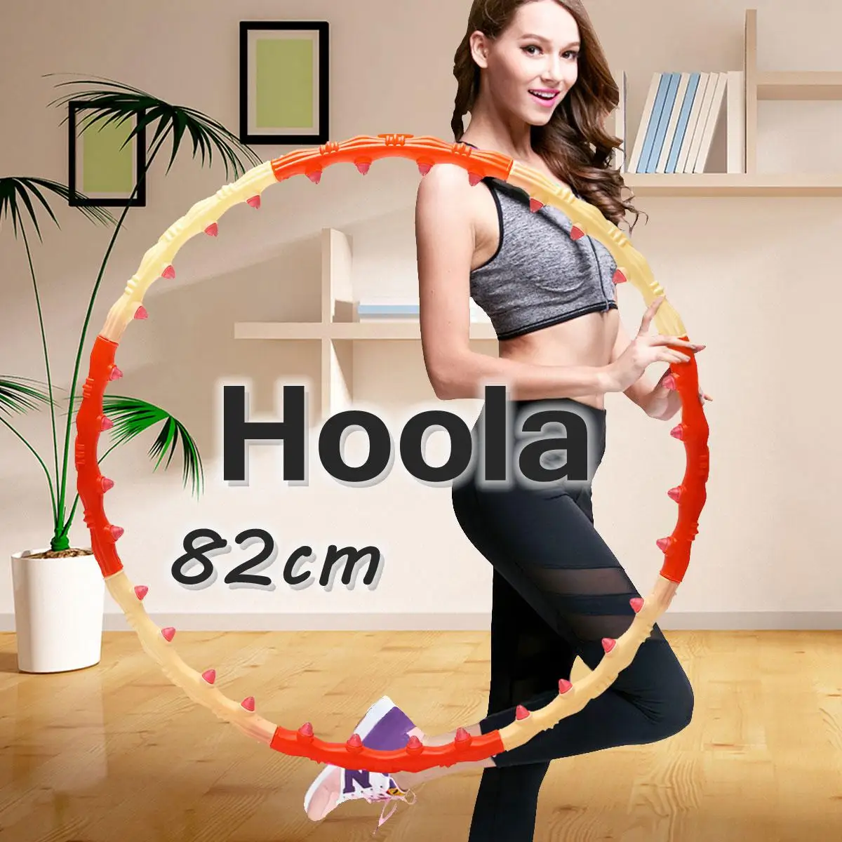 

82cm Weighted Hoola Hoop Magnetic Massage Ball Abdominal Exercise Gymnastics Fitness Health Fashion