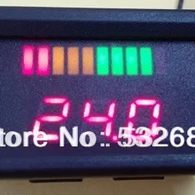 10 бар светодиодный цифровой Батарея разрядки индикатор заряда аккумулятора с индикацию напряжения 12 В