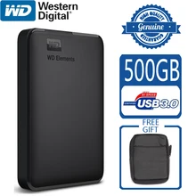 Wd elements 500 gb 휴대용 외장 하드 드라이브 디스크 usb 3.0 hd hdd 용량 sata 저장 장치 원본 컴퓨터 pc ps4 tv 용(China)