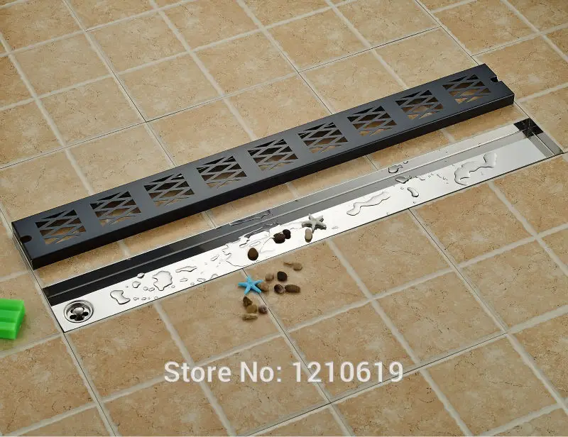 New Arrivel 90 10cm Rectangle Bathroom Floor Drain Ground Drainer Oil Rubbed Bronze Luxury Shower Strainer