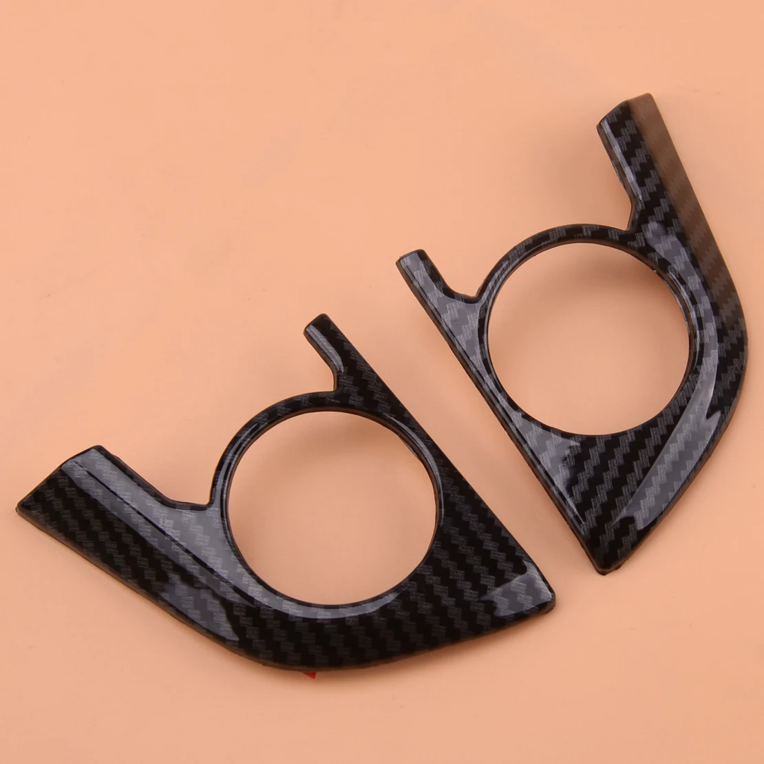 

beler 2pcs/set Carbon Fiber Style Modified Steering Wheel Button Decor Frame Cover Trim Fit for Toyota Camry 2018-2019