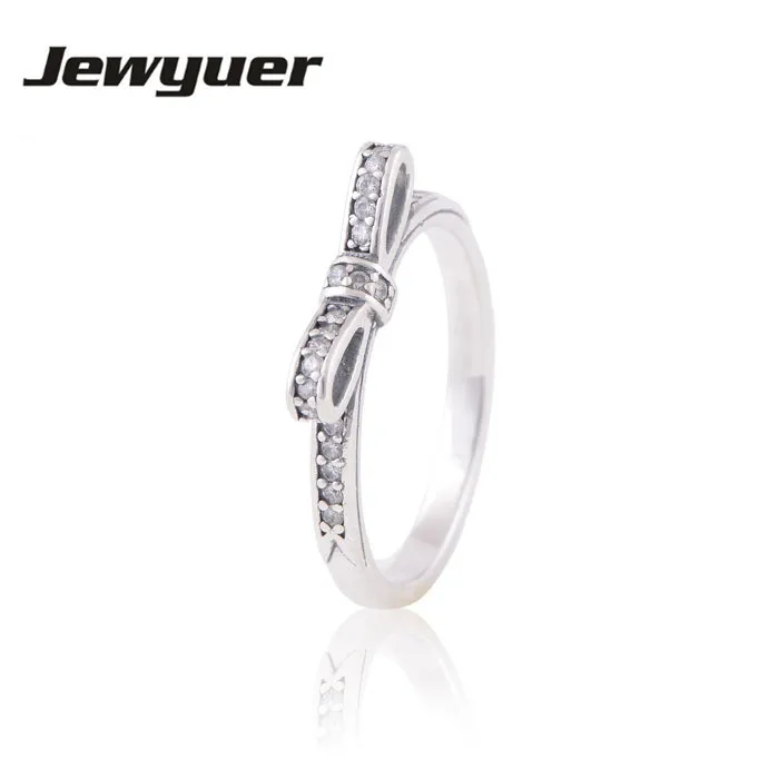 

Wedding Ring 925 Sterling Silver jewelry Rings For Women Engagement Ring Sparkling Bow wholesale anillos fine jewelry RIP001