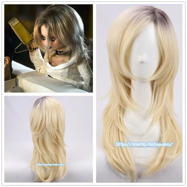Halloween Bride Of Chucky Tiffany Women Blonde Wig Jennifer Tilly