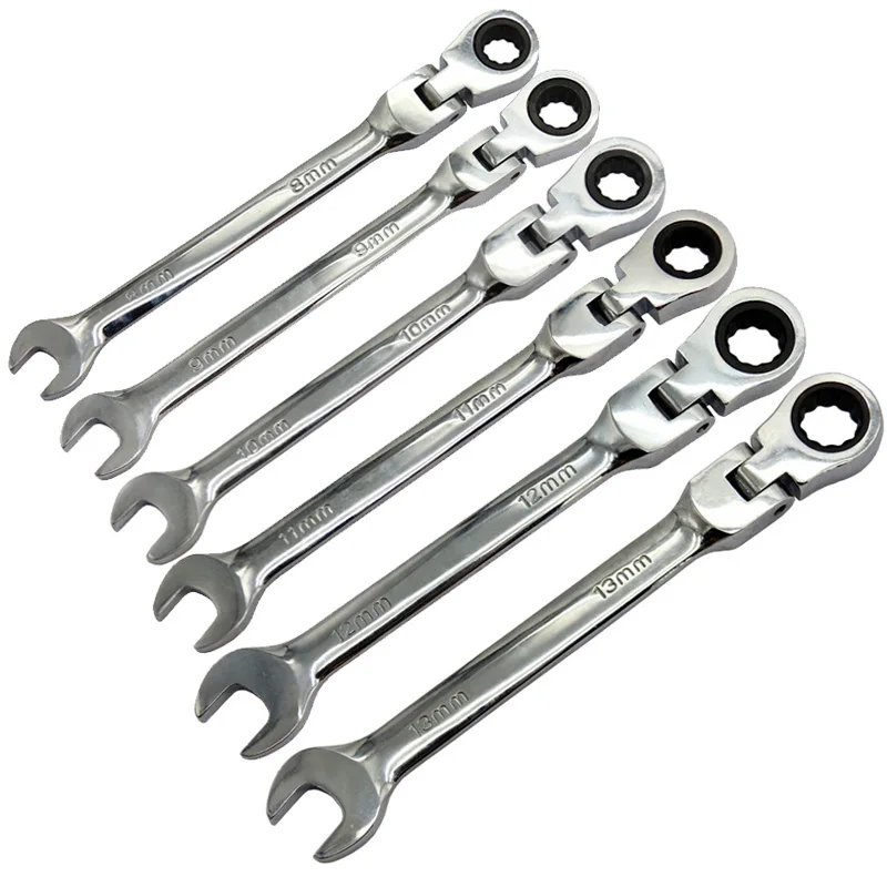 

Yalku Wrench Spanner Metric Ratchet Handle Gear Wrench Set Combination Ratcheting Torque Wrench Hand Tools Spanner Kit 6pcs