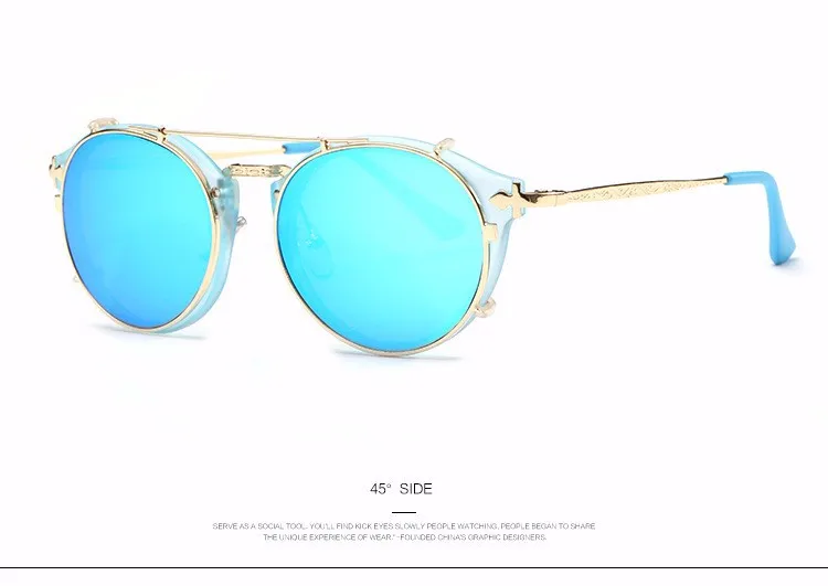 JackJad 2021 Fashion Style SteamPunk Clamshell Removable Sunglasses Vintage Retro Brand Design Sun Glasses Oculos De Sol Gafas