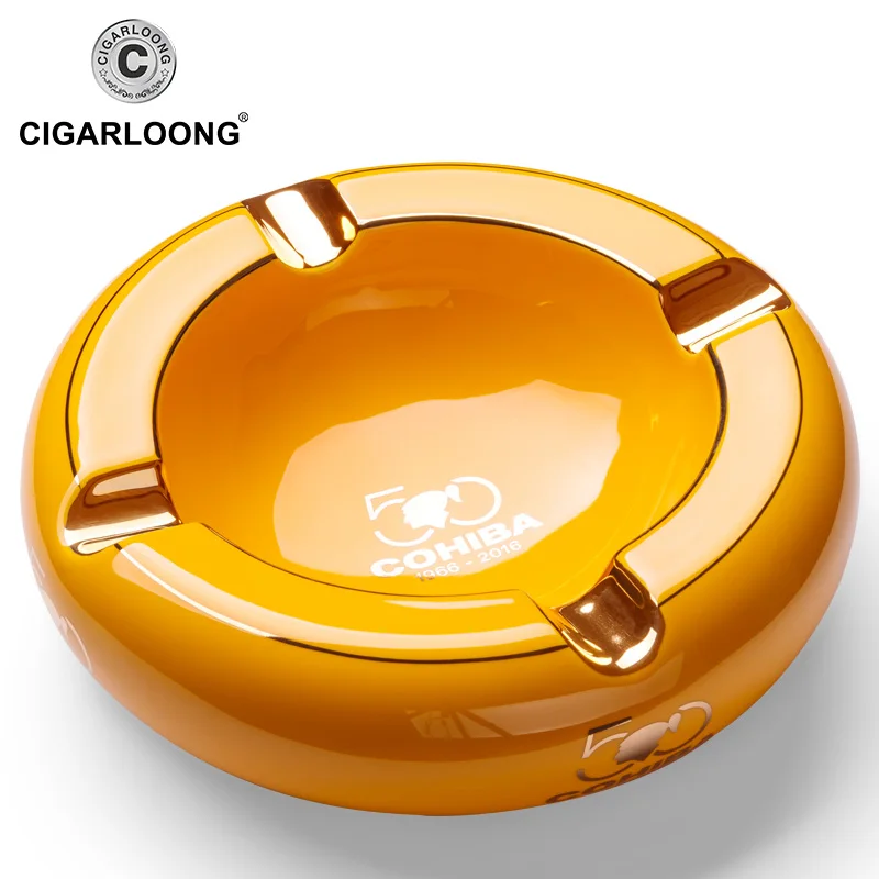 

COHIBA 4 Ashtrays in 1 Design Household Luxury Ceramic Cigar Ashtray Portable Home Cigarette Ashtray Outdoor Ashtray CLG-0094
