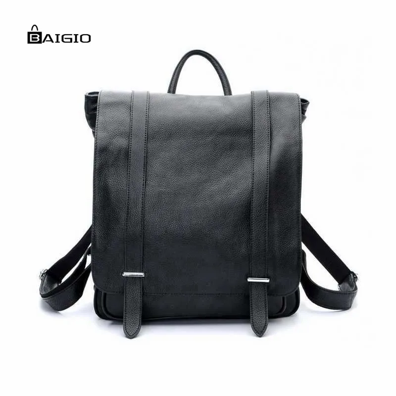 Baigio Men's PU Leather Fashion Vintage Travel Bags 15