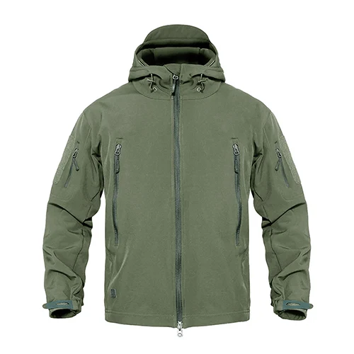 MAGCOMSEN Softshell тактические военные куртки мужские водонепроницаемые флисовые пальто армейская одежда камуфляжная Боевая куртка пальто PLY-62 - Цвет: Green