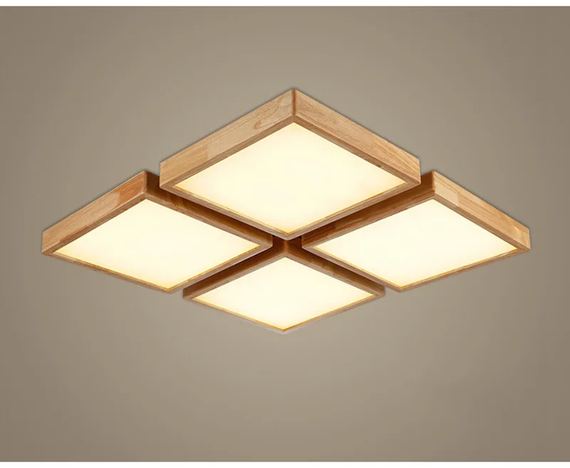 Simple Wooden Ceiling Lights Japan Style Warm Bedroom Living Room Cafe Home Lighting Ceiling Lighting Solid Wood Ceiling Lamp 220V (8)