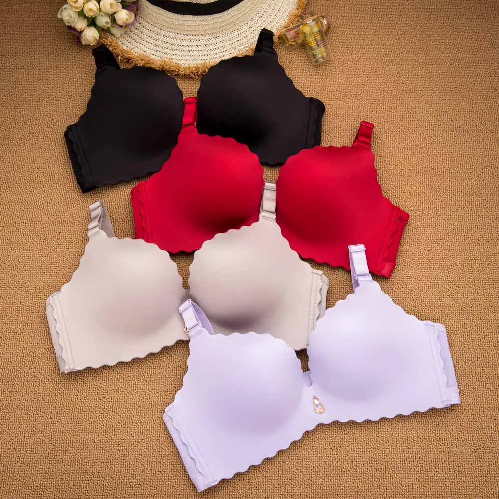 Ladies Padded Push Up Bras Gather Brassiere Unlined Wireless Seamless Bra for Women 30-40 A B C D cups Ladies Padded Push Up Bras Gather Brassiere Unlined Wireless Seamless Bra for Women 30-40 A B C D cups