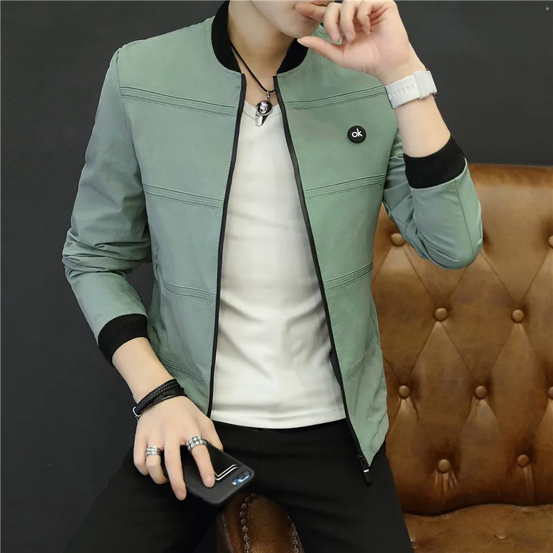 2019 Spring and Autumn Casual Solid Color Slim Fashion Baseball Jacket Men's Jacket Brand Clothing jaqueta masculino M-4XL