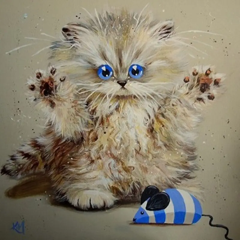 Diy Diamond Painting Cross Stitch Colorful Cat and mouse Embroidery full diamond Cute Children Mosaic Picture | Дом и сад