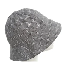 Ковшовые шляпы Модные хлопковые льняные ковшовые шляпы осень-зима унисекс решетки линии ковшовые кепки Открытый Альпинизм Досуг кепки