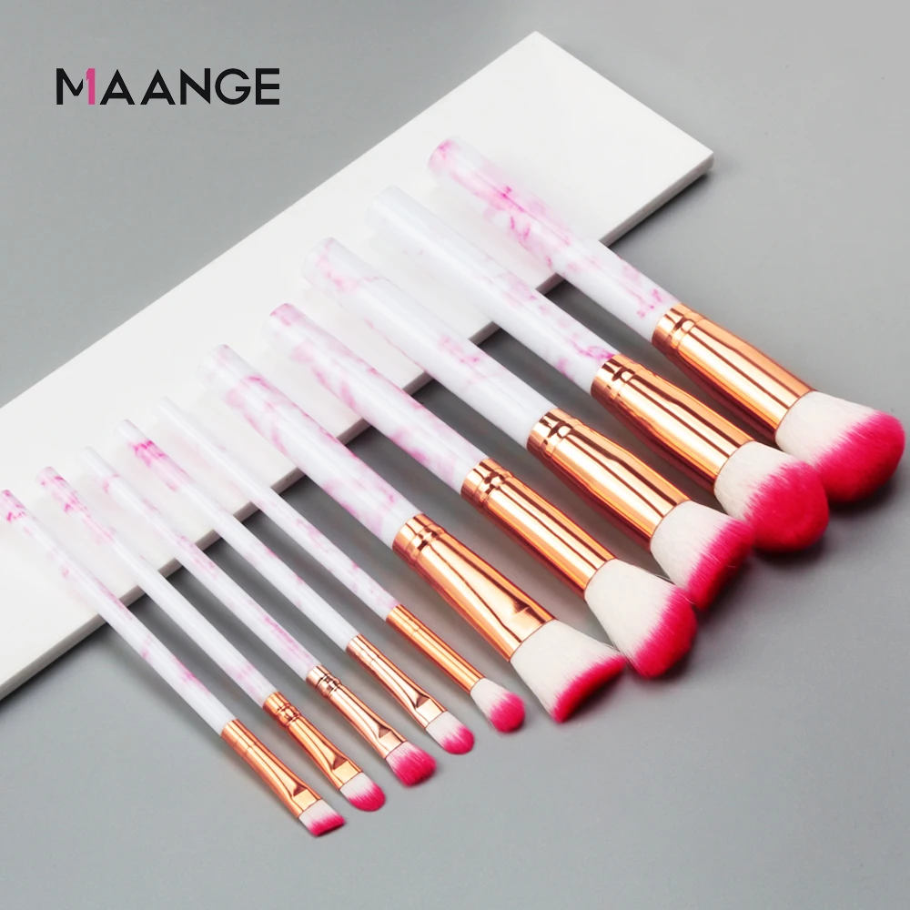 7/10 шт. кисти для макияжа многофункциональная косметика макияж, кисть для консилера, кисть теней Фонд кисти для макияжа Набор инструментов набор кисточек для макияжа бровей - Handle Color: MAG5686-Rosered