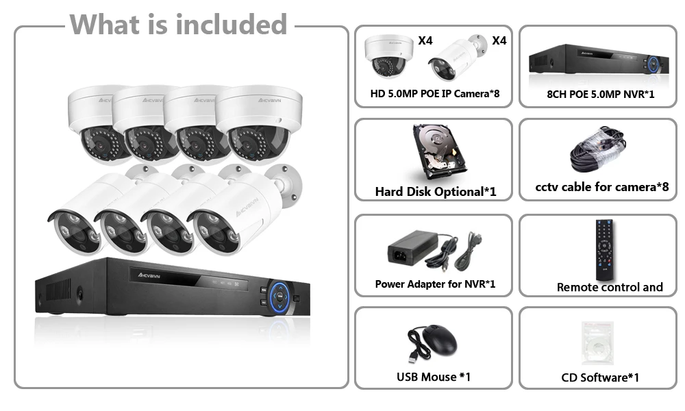 8CH 5MP NVR Беспроводной Wi-Fi аудио звук CCTV система безопасности 5MP купольная ИК камера домашний комплект видеонаблюдения