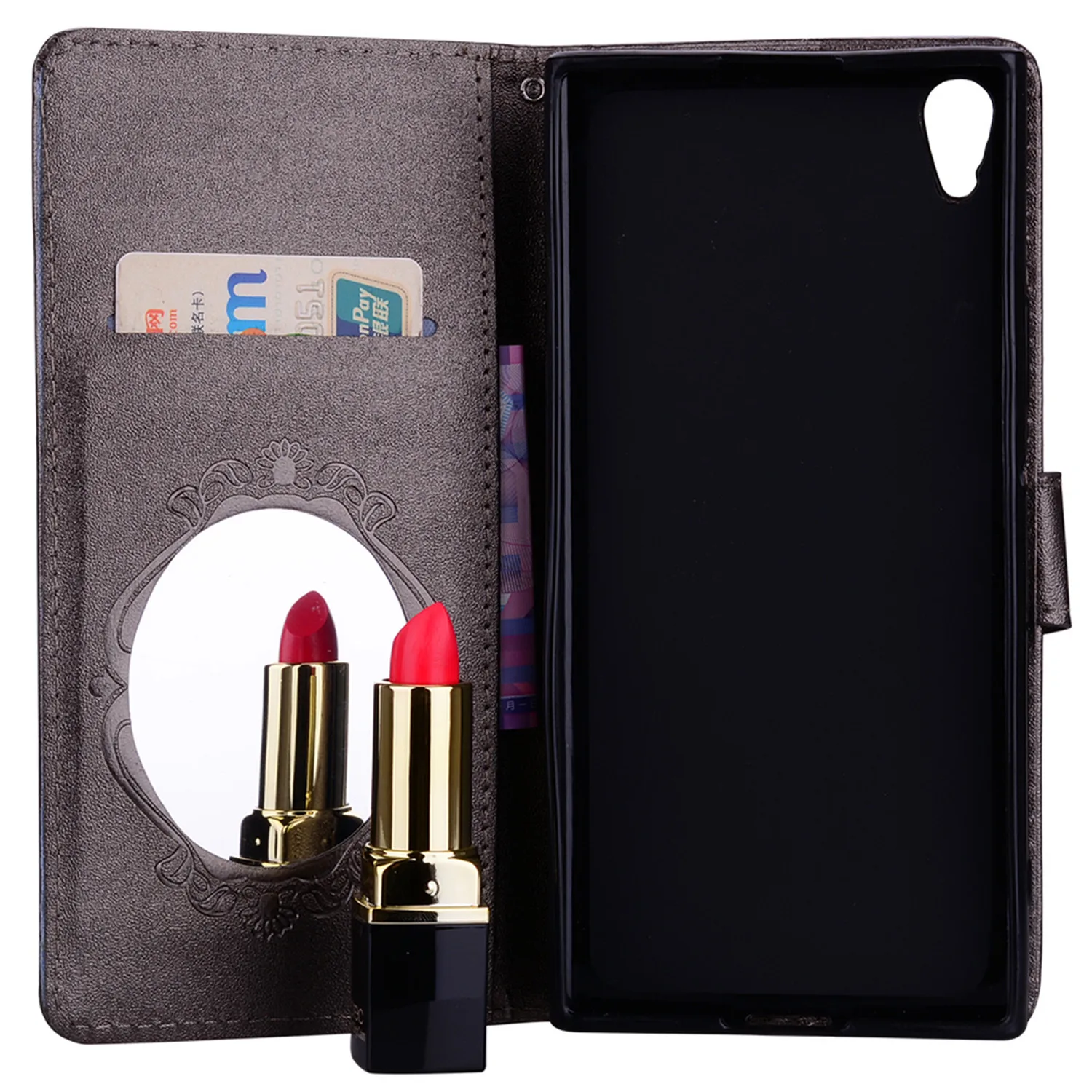 For Sony Xperia L1 XA XA1 Ultra Cover Case 3D Relief Bling Blinking Stand Flip Leather PU Card Mirror Wallet Shell Butterfly | Мобильные