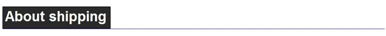 About Shipping