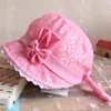 Lace Flower Hollow Baby Cap Summer Cute Princess Baby Girl Hat With Bow Solid Color Infant Toddler Bucket Hat ► Photo 3/6