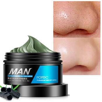

Bamboo Charcoal Black Mud Mask Men Skin Care Blackhead Remover Acne Cream Facial Treatment Deep Cleansing Purifying Face#