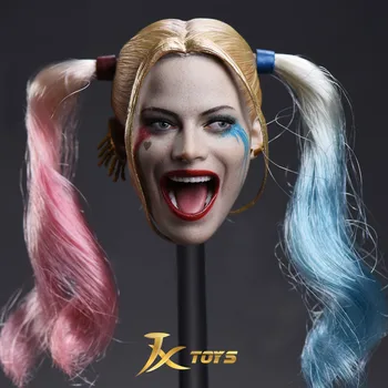

Harley Quinn Head Model 1/6 Scale JX-012 Suicide Squad Harley Quinn Double Braid Sub Head Sculpt for 12inch Action Figure Toy